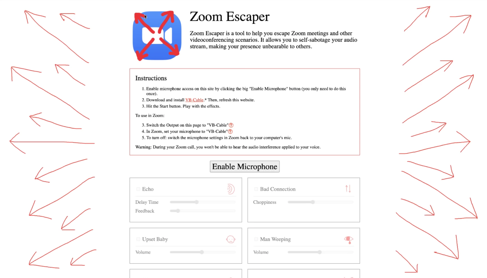 Zoom Escaper is a web tool that helps you sabotage video calls