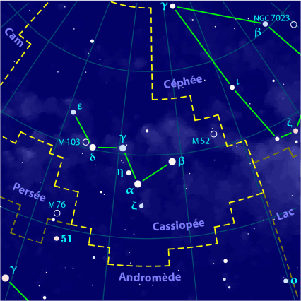Cassiopeia constellation. (Image: Korrigan/Orthogaffe, Fair Use)