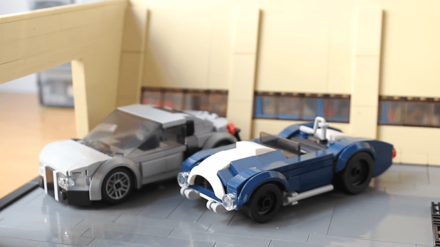 This Fan-Made LEGO Iron Man Garage Has Some Great Models Of The Audi R8 And AC Cobra
