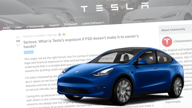 Tesla Owners Take To Reddit Asking What Happens If ‘Full Self Driving’ Isn’t Real
