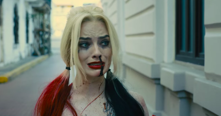 Harley lamenting that everyone showed up too late to save her after she took matters into her own hands. (Screenshot: Warner Bros.)
