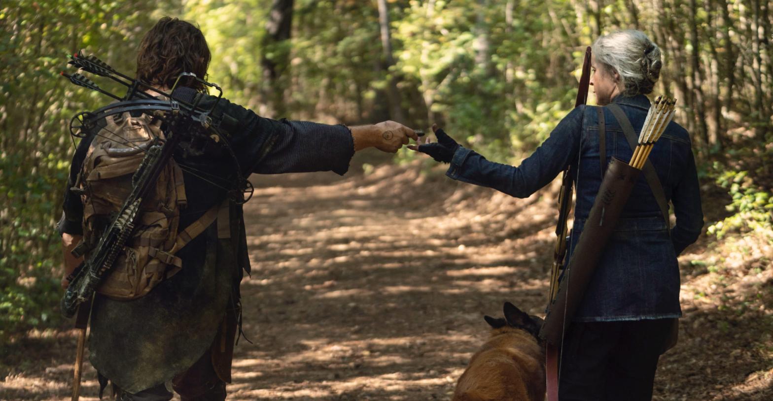 Daryl (Norman Reedus) and Carol (Melissa McBride) are not ok. (Photo: Edi Ade/AMC)