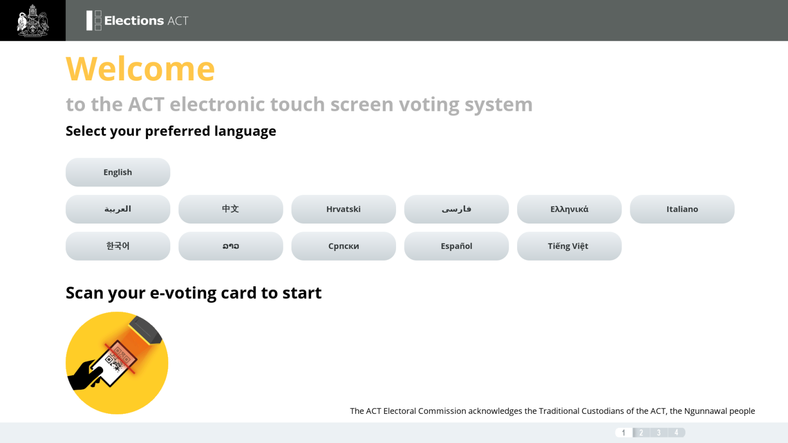 A screenshot of the electronic vote counting system used by Elections ACT
