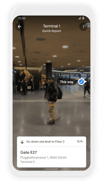 Directions while using Live View will come in the form of augmented reality arrows and icons on your phone's display.  (Gif: Google)