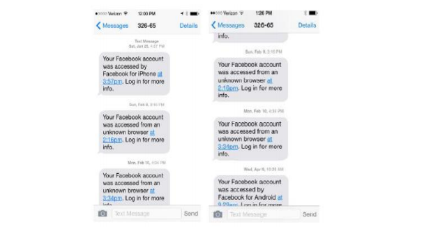 Examples of messages Facebook sent Duguid from his original complaint. (Screenshot: U.S. Courts)