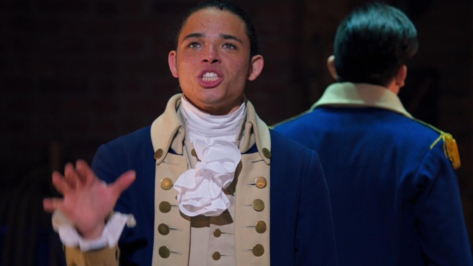 Anthony Ramos, seen here in Hamilton, may be starring in a new Transformers movie. (Screenshot: Disney+)