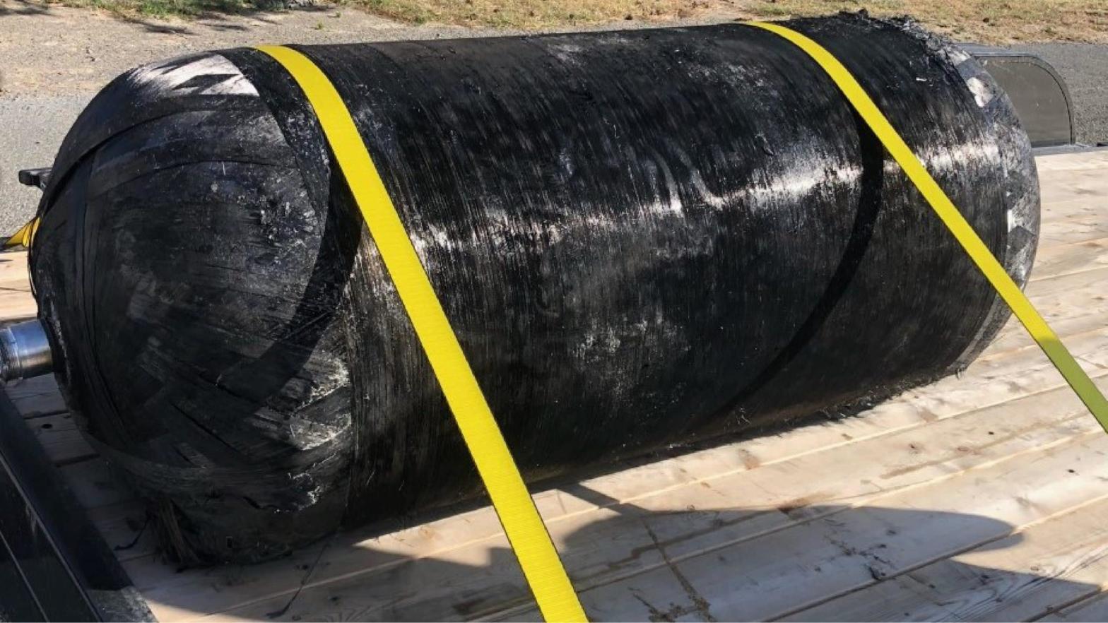 The piece of the Falcon 9 rocket.  (Image: Grant County Sheriff’s Office)