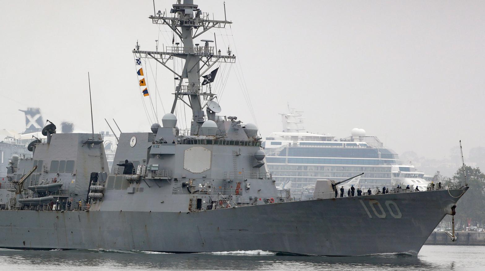 The USS Kidd, a Navy guided missile destroyer at the centre of the drone incident in July 2019. (Photo: Gregory Bull, Getty Images)