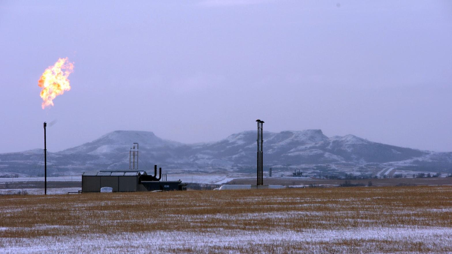 Flaring during oil and gas production is a big source of methane. (Photo: Matthew Brown, AP)