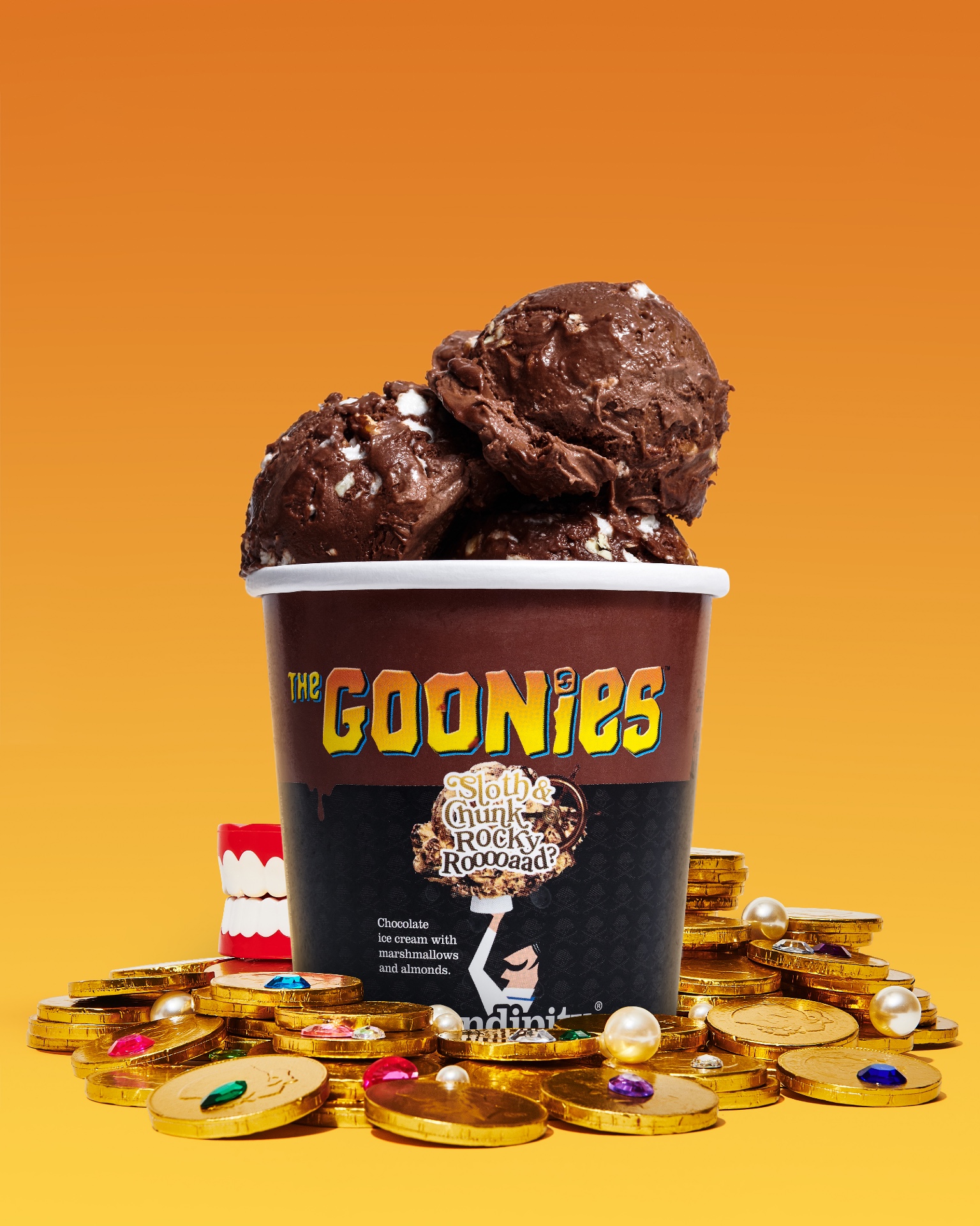 A press shot of the Goonies ice cream. I especially like the Data reference in the back. (Photo: Serendipity)