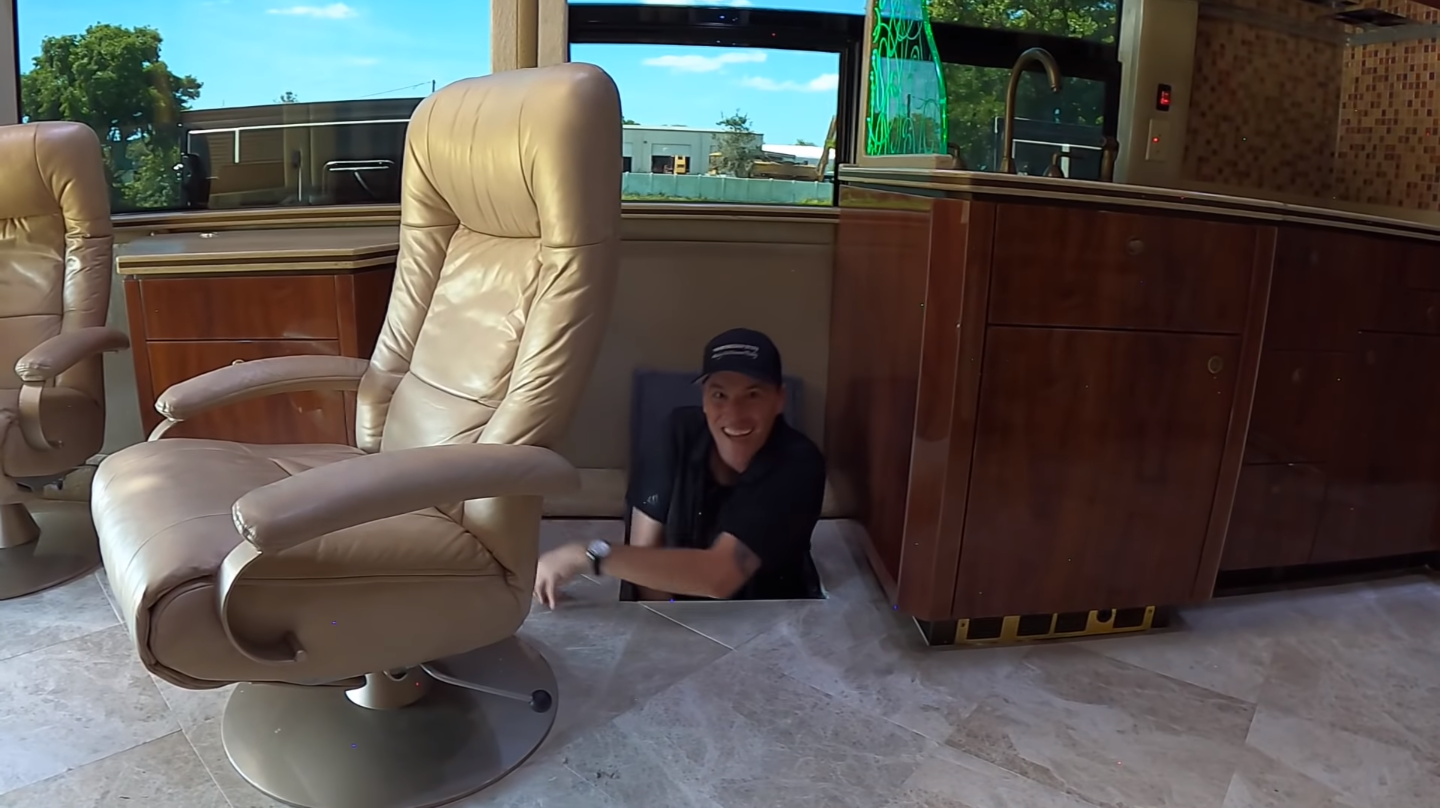 This Monster $500,000 RV Has Two Bathrooms And A Bedroom In The Basement