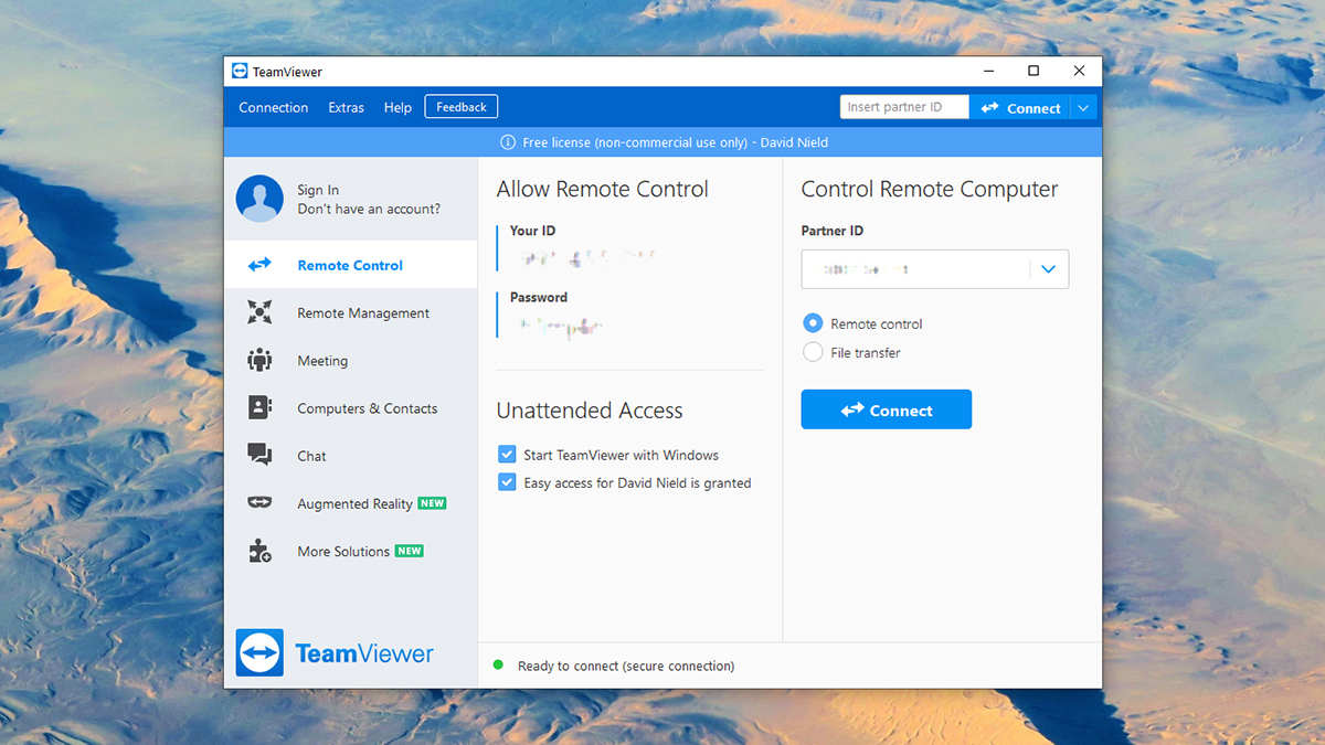 TeamViewer is another option on Windows and macOS. (Screenshot: TeamViewer)