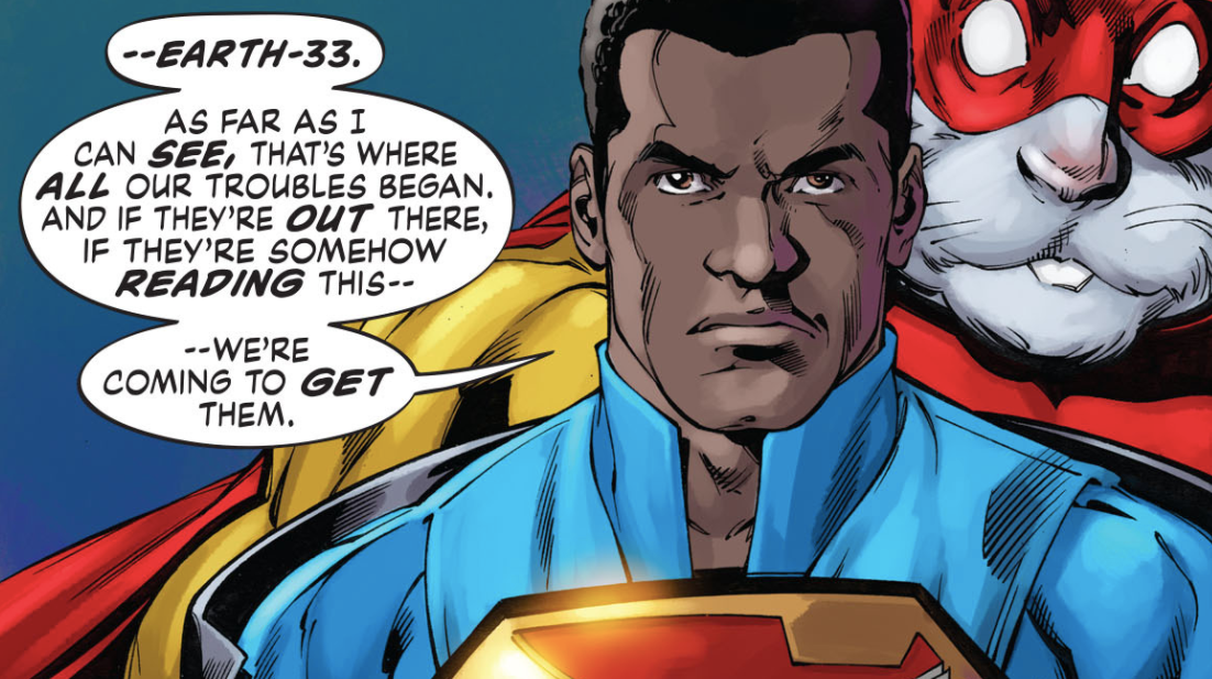 Superman addressing the situation at hand. (Image: Ivan Reis, Joe Prado, Eber Ferreira, Jaime Mendoza, Dan Brown, Jason Wright, Blond, Todd Klein/DC Comics)