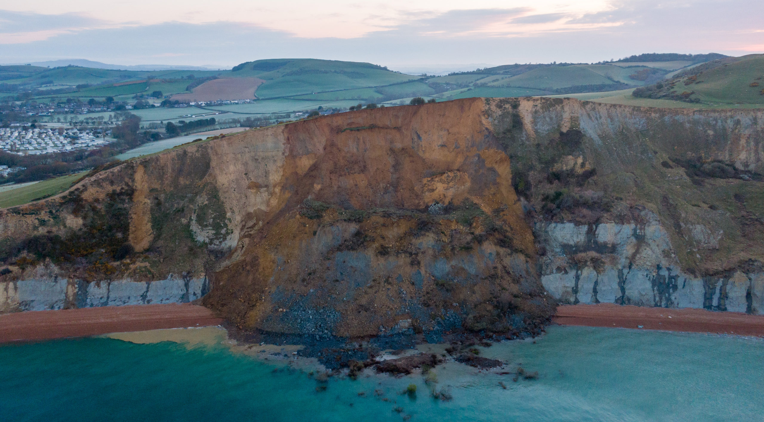 An aerial view showing the front of the cliff.  (Image: Finnbarr Webster, Getty Images)