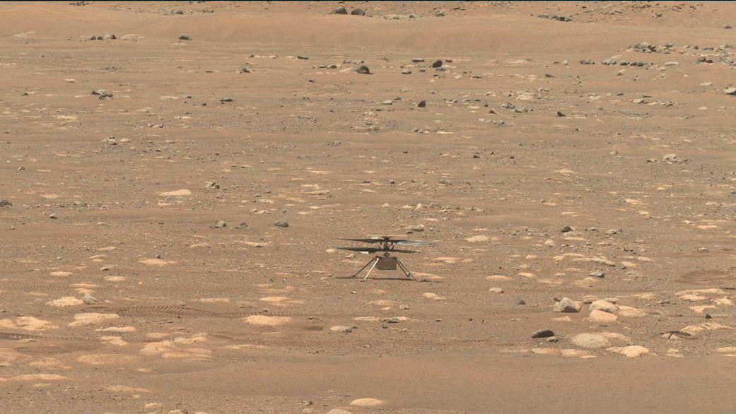 The helicopter performed an on-ground spin-up test of its rotors earlier this month. (Image: NASA/JPL-Caltech, Fair Use)