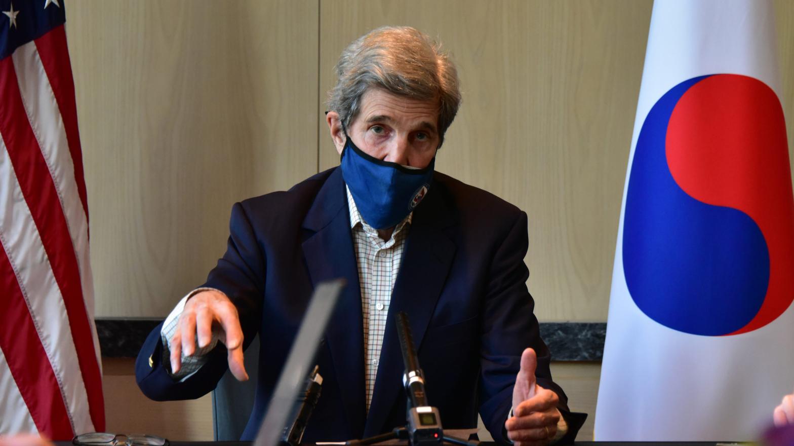 Special Presidential Envoy for Climate John Kerry speaks during a press conference on April 18, 2021 in Seoul, South Korea after two days of climate talks in Shanghai, China. (Photo: U.S. Embassy Seoul, Getty Images)