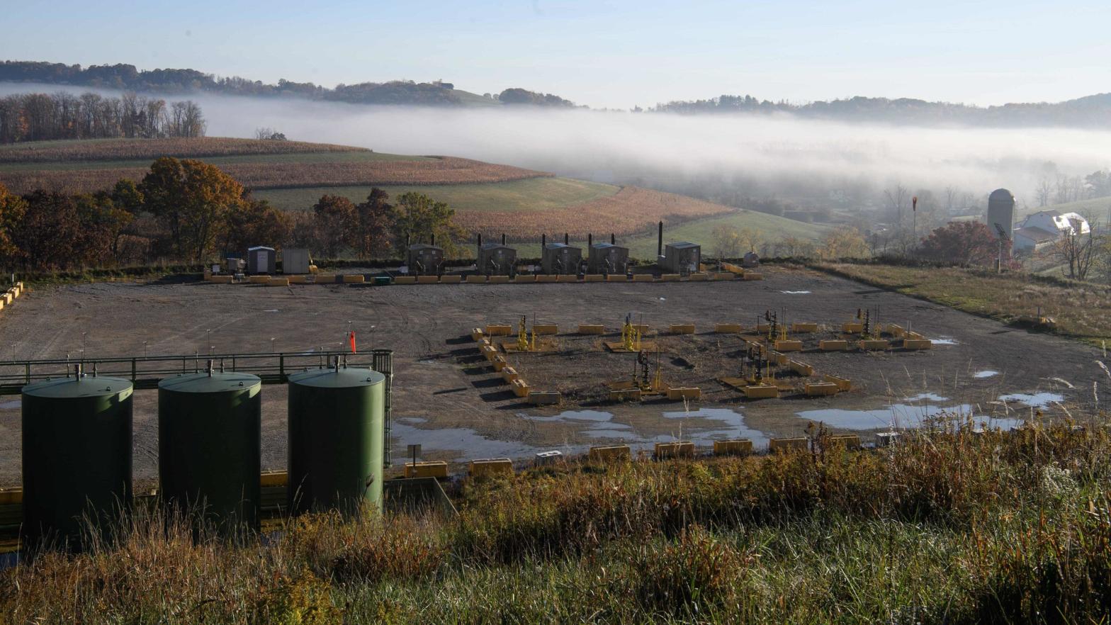 View of the Lusk fracking facility in Scenery Hill, Pennsylvania, on Oct. 22, 2020. (Photo: Nicholas Kamm, Getty Images)