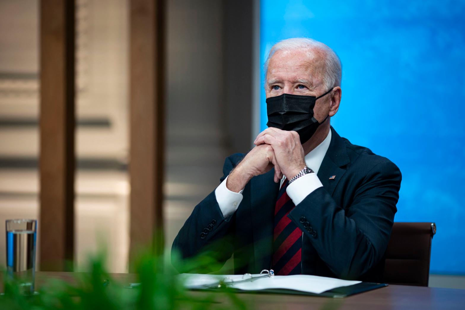 President Joe Biden listens during a virtual Leaders Summit on Climate with 40 world leaders in the East Room of the White House April 22, 2021 in Washington, DC. President Biden pledged to cut greenhouse gas emissions by half by 2030.  (Photo: Al Drago-Pool, Getty Images)