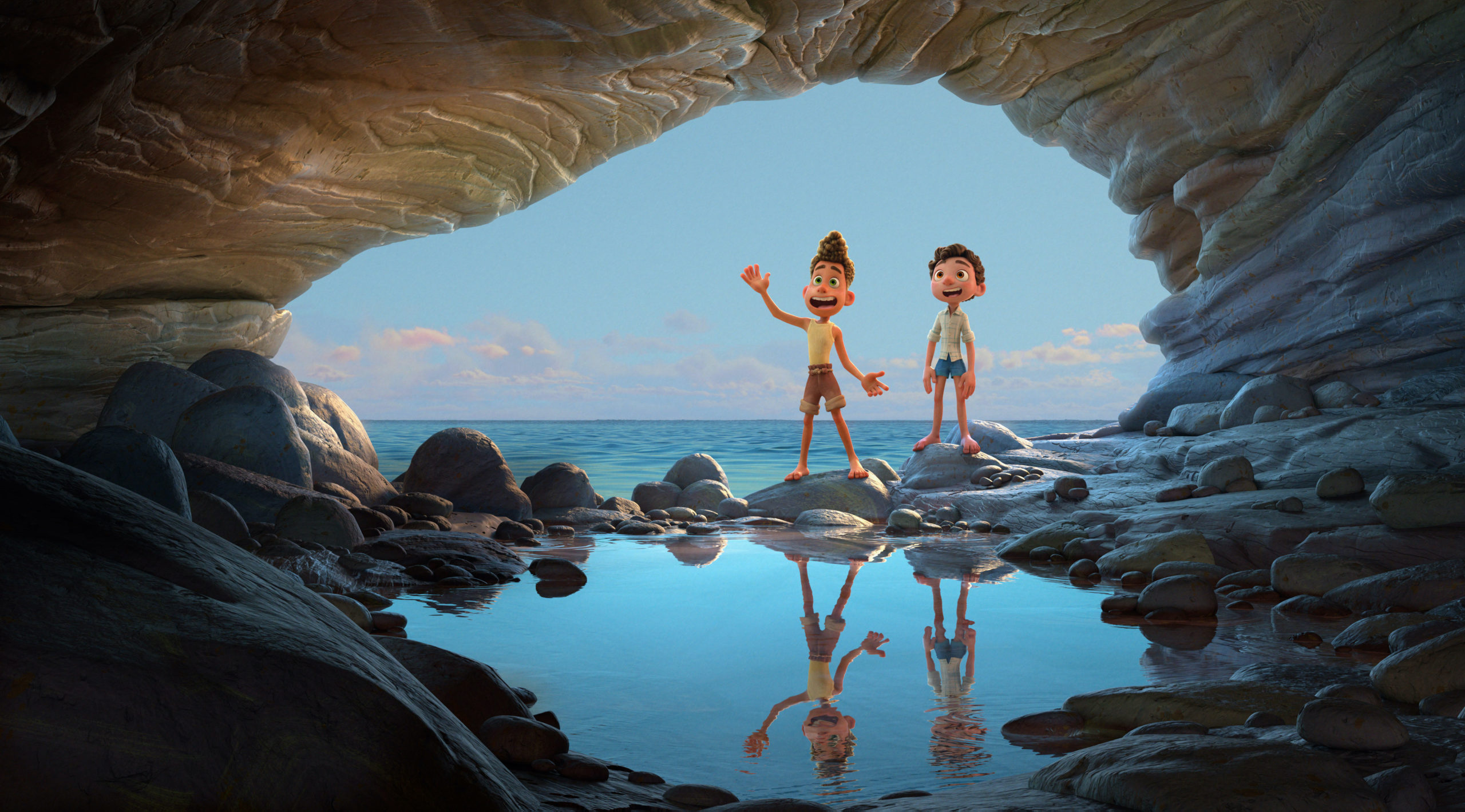 Luca and Alberto exploring. (Screenshot: Pixar/Disney)