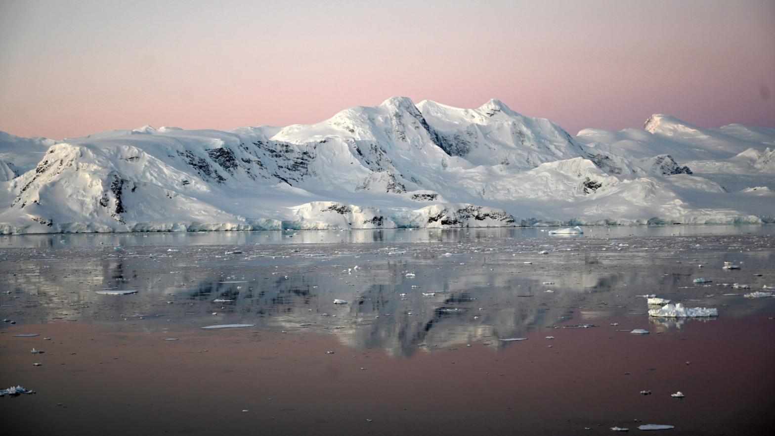 View of a glacier at sunset at Chiriguano Bay in South Shetland Islands, Antarctica on Nov. 7, 2019.  (Photo: Johan Ordonez, Getty Images)
