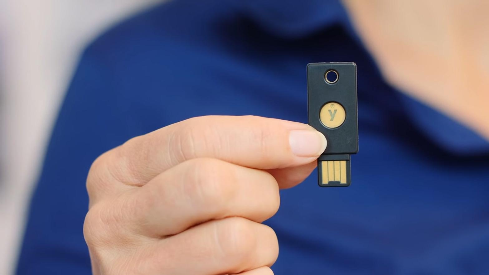A physical security key can improve your account security. (Image: Yubico)