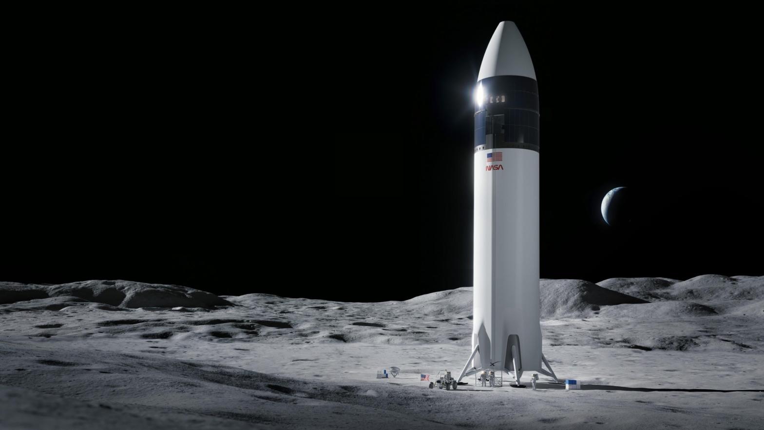 Artist's conception of SpaceX's lander on the lunar surface. (Illustration: SpaceX)