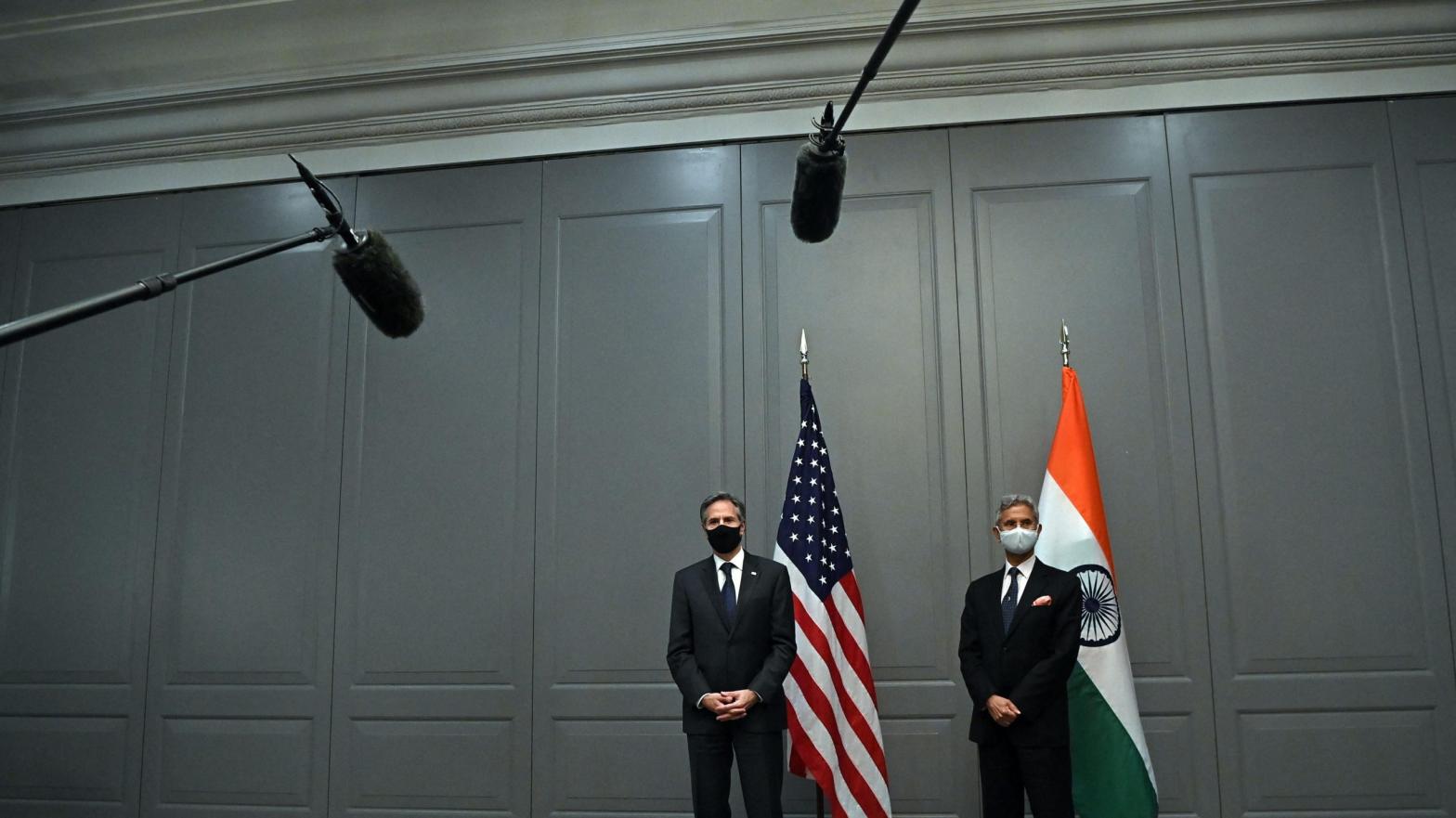 U.s. Secretary of State Antony Blinken attends a press conference with India's Foreign Minister Subrahmanyam Jaishankar following a bilateral meeting in London on May 3, 2021. (Photo: Ben Stansall, Getty Images)
