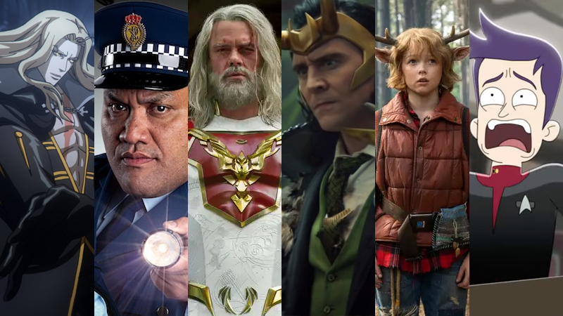 Vampires, superheroes, supernatural hijinks, interstellar blunders, and... men *and* kids with horns? Oh summer TV, you're so silly. (Image: Netflix, HBO Max, Marvel Studios, and CBS)