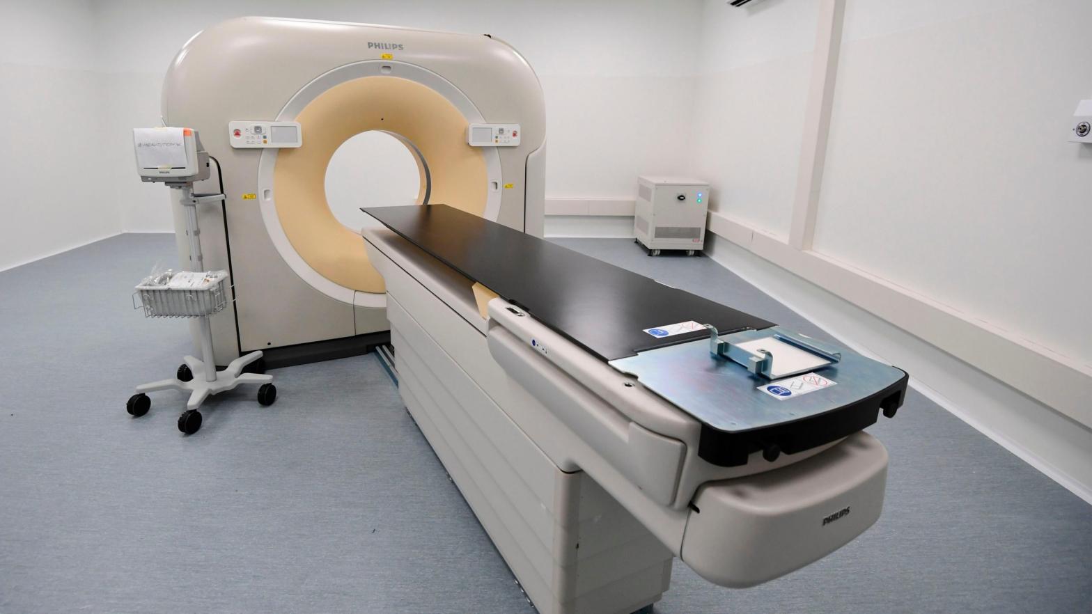 A computed tomography, or CT, machine at a field hospital in Milan, Italy (Photo: Miguel Medina, Getty Images)