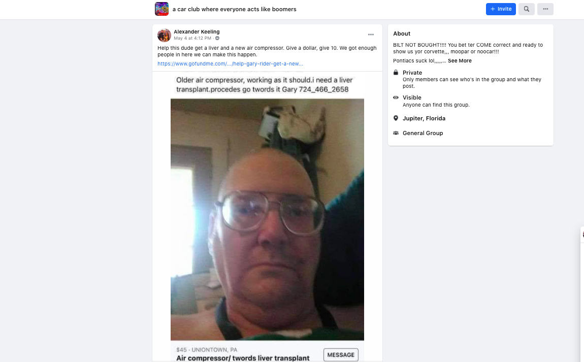 Boomer Funding Liver Transplant Gets Huge Donation From Facebook Group That Makes Fun Of Boomers