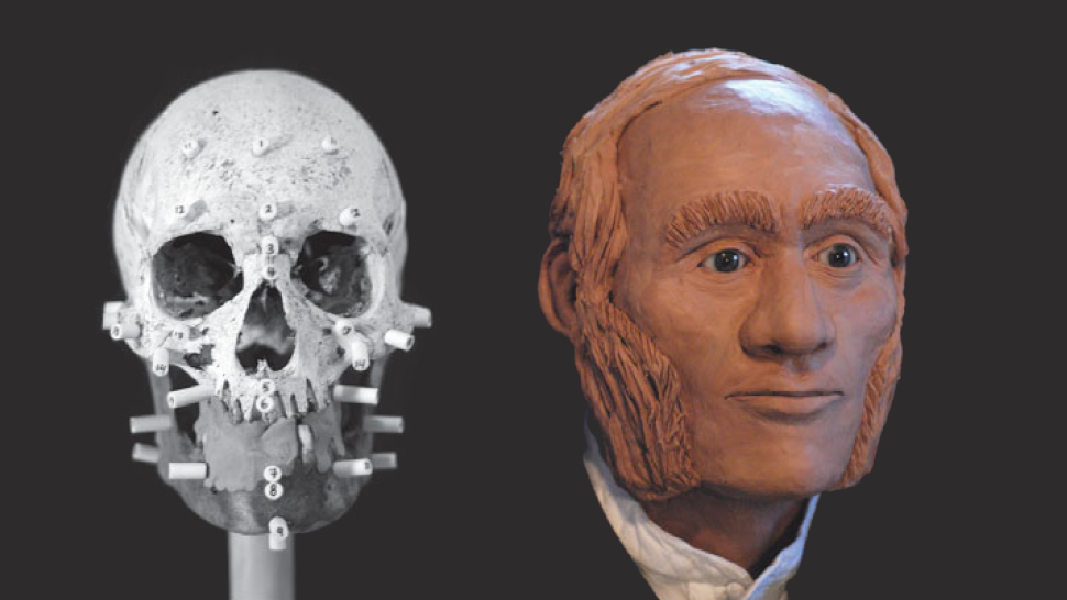 Facial reconstruction of the person identified through DNA analysis as John Gregory. (Image: Diana Trepkov/ University of Waterloo)