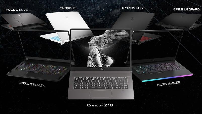 MSI's array of new gaming and creator laptops offer something for everyone.  (Image: MSI)