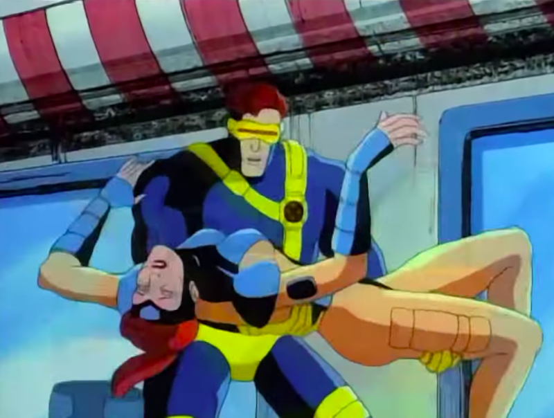 Jean collapsing into Scott's arms. (Screenshot: Disney+)
