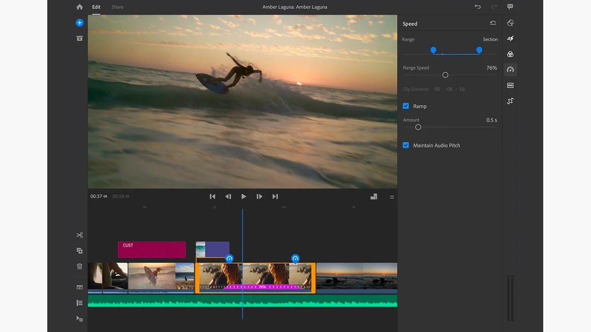 Screenshot: Adobe Premiere Rush