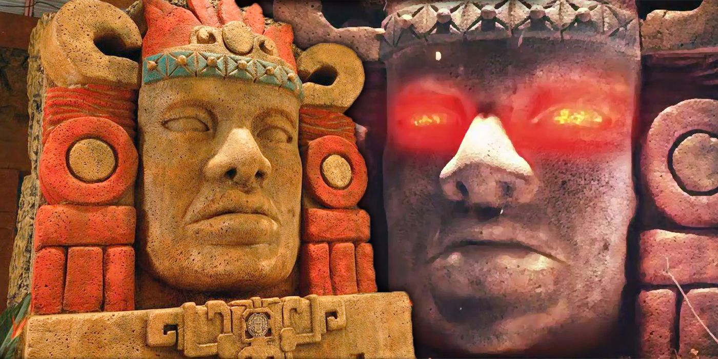 Mayan Heads on set of Legends of Hidden Temple (Image: Nickelodeon)