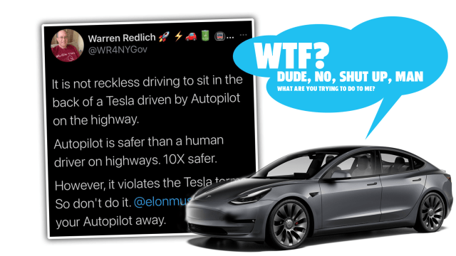 There Are Actually Hardcore Tesla Stans Defending The Idiot Who ‘Drove’ His Tesla From The Back Seat