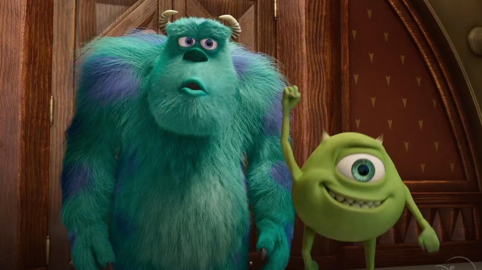 Mike and Sully are back.  (Screenshot: YouTube/Disney+)