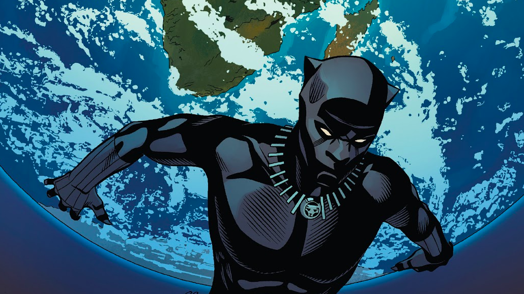 T'Challa carrying the world on his back on the cover of Black Panther #18. (Image: Chris Sprouse, Karl Story, Tamra Bonvillain/Marvel)