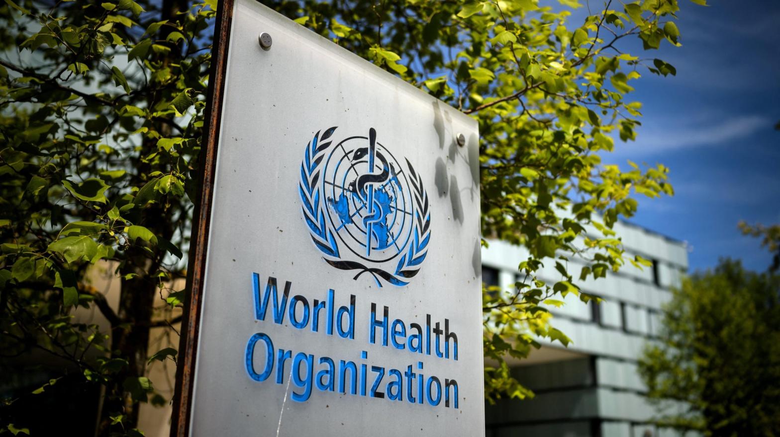 A sign of the World Health Organisation (WHO) at the entrance of their headquarters in Geneva, Switzerland (Photo: Fabrice Coffrini, Getty Images)