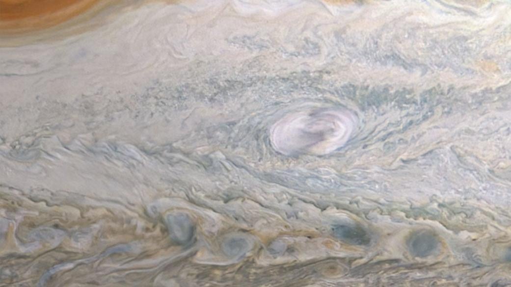Juno image showing the spot on June 2, 2020.  (Image: NASA/JPL-Caltech/SwRI/MSSS/Kevin M. Gill)