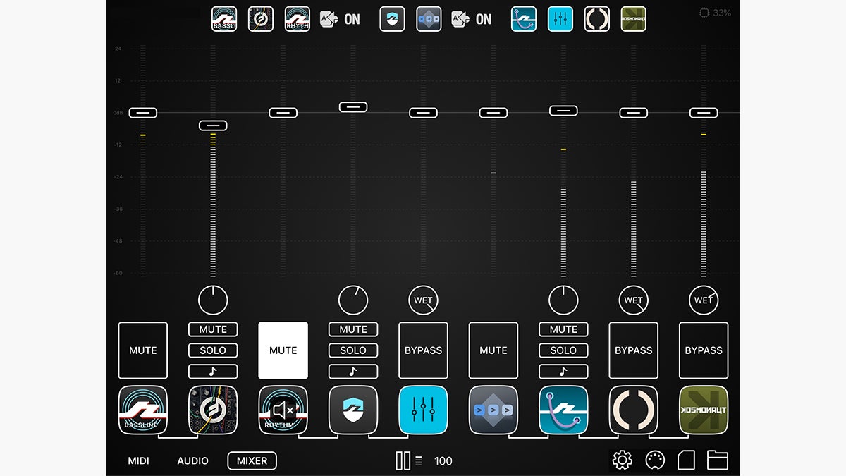 Screenshot: Audiobus Mixer