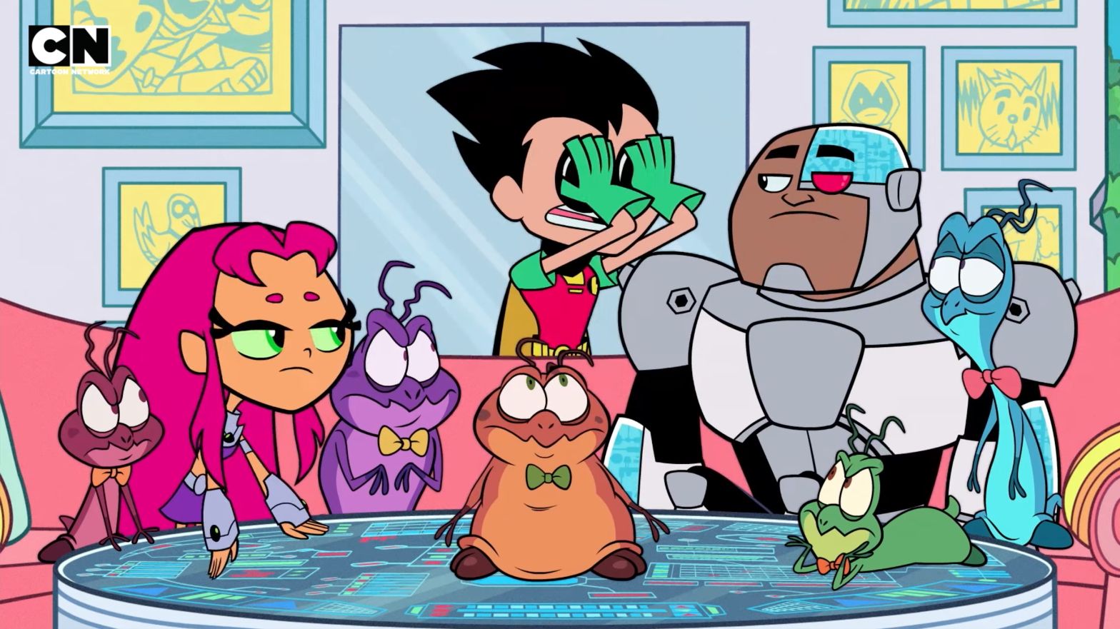C'mon, Robin, don't be a buzzkill. Let the evil aliens take our superpowers! (Screenshot: Cartoon Network)