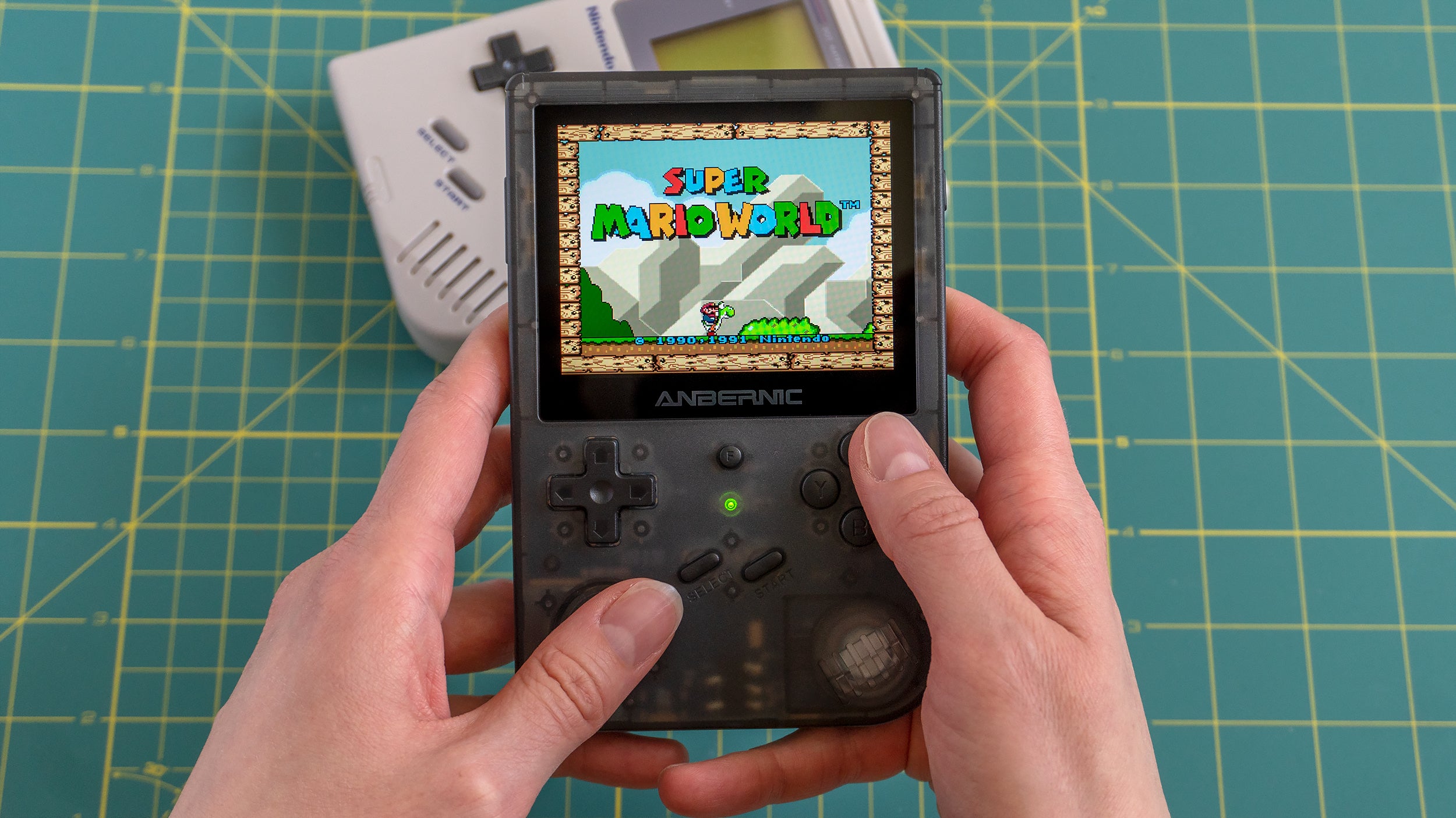 Like the original Game Boy, the RG351V is a beefy handheld console you'll struggle to squeeze into a pocket. (Photo: Andrew Liszewski/Gizmodo)