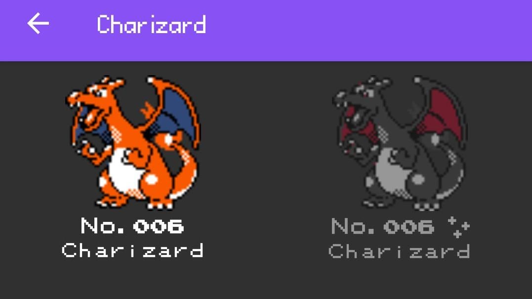 Support the developer with a few bucks and unlock the shiny Charizard. Or you can wait to happen upon it randomly. (Screenshot: Florence Ion/Gizmodo)