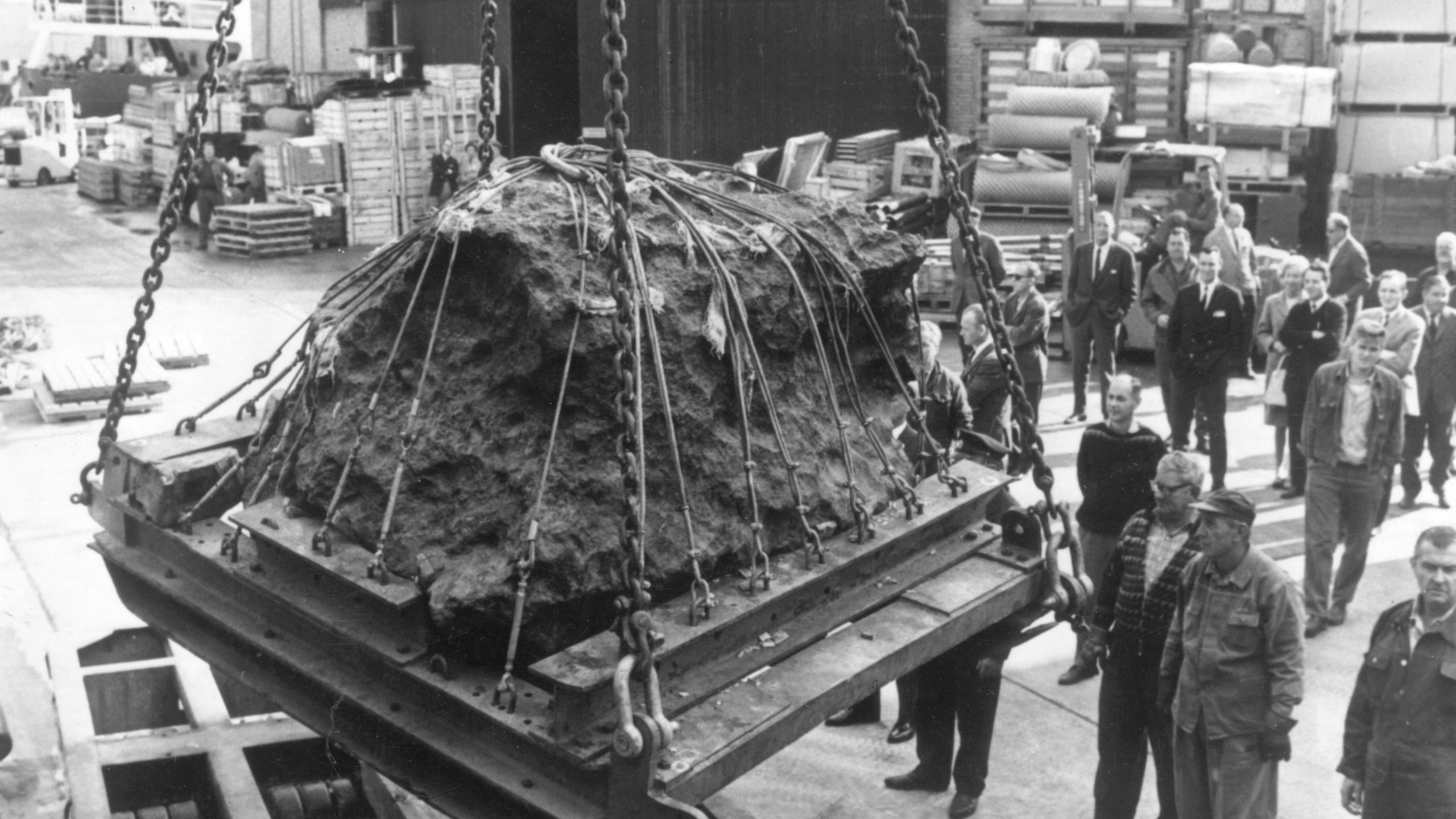 A huge iron meteorite found in Greenland in 1963. (Photo: Photo by Keystone/Getty Images, Getty Images)