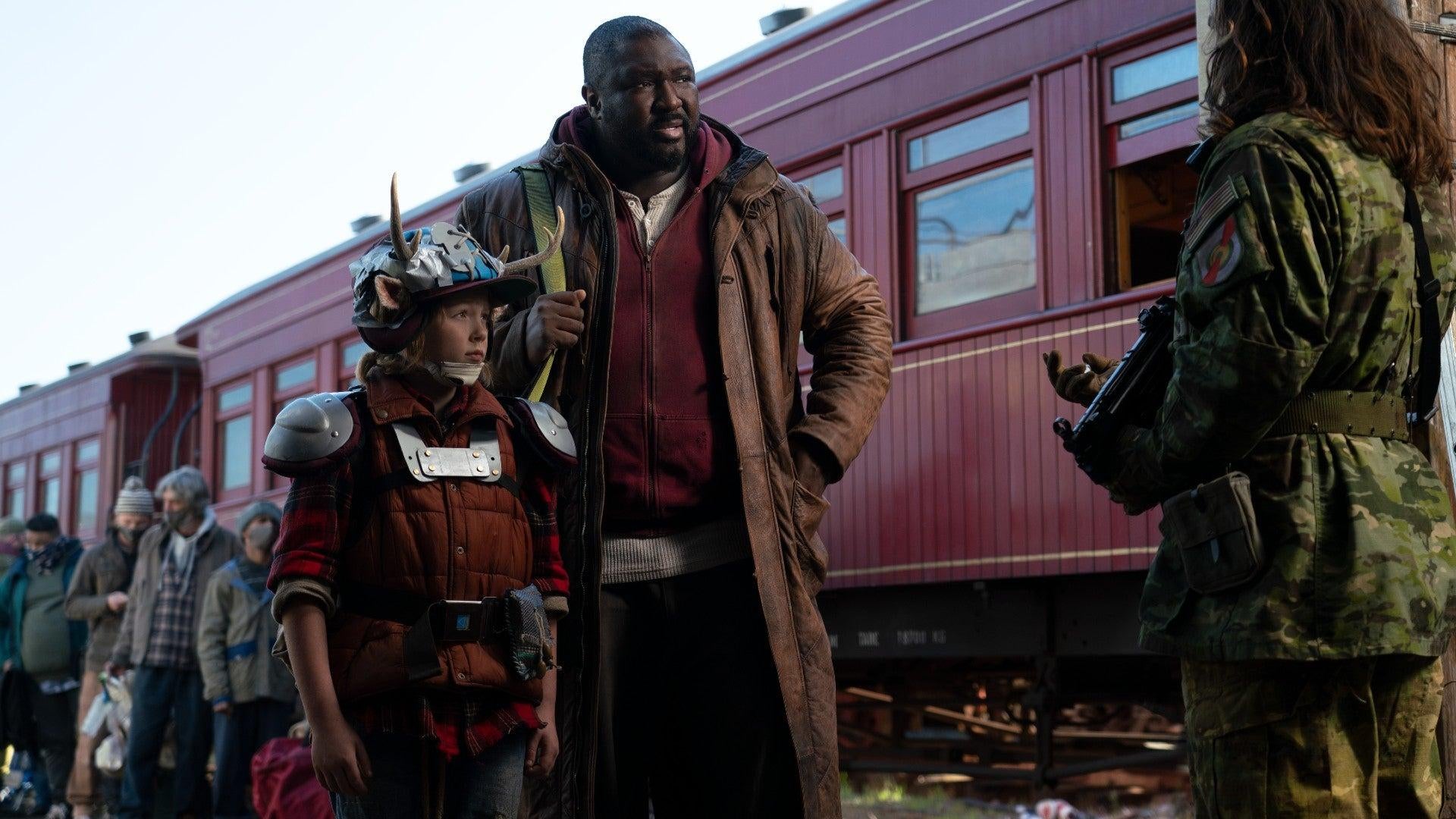 Gus (Christian Convery) and Tommy (Nonso Anozie) in Sweet Tooth. (Photo: Netflix)
