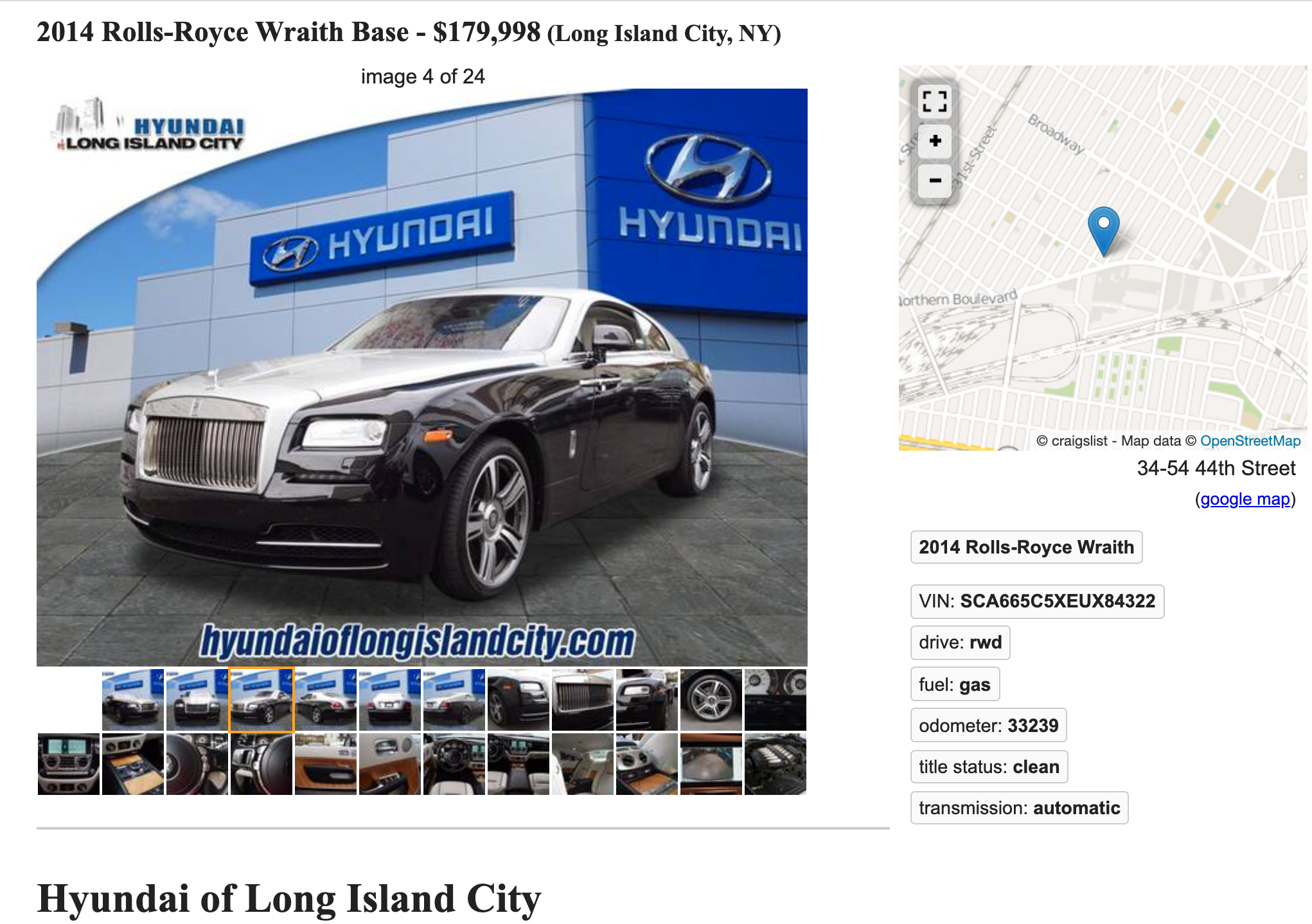 A Hyundai Dealer Put A Rolls-Royce On Craigslist And I Have So Many Questions