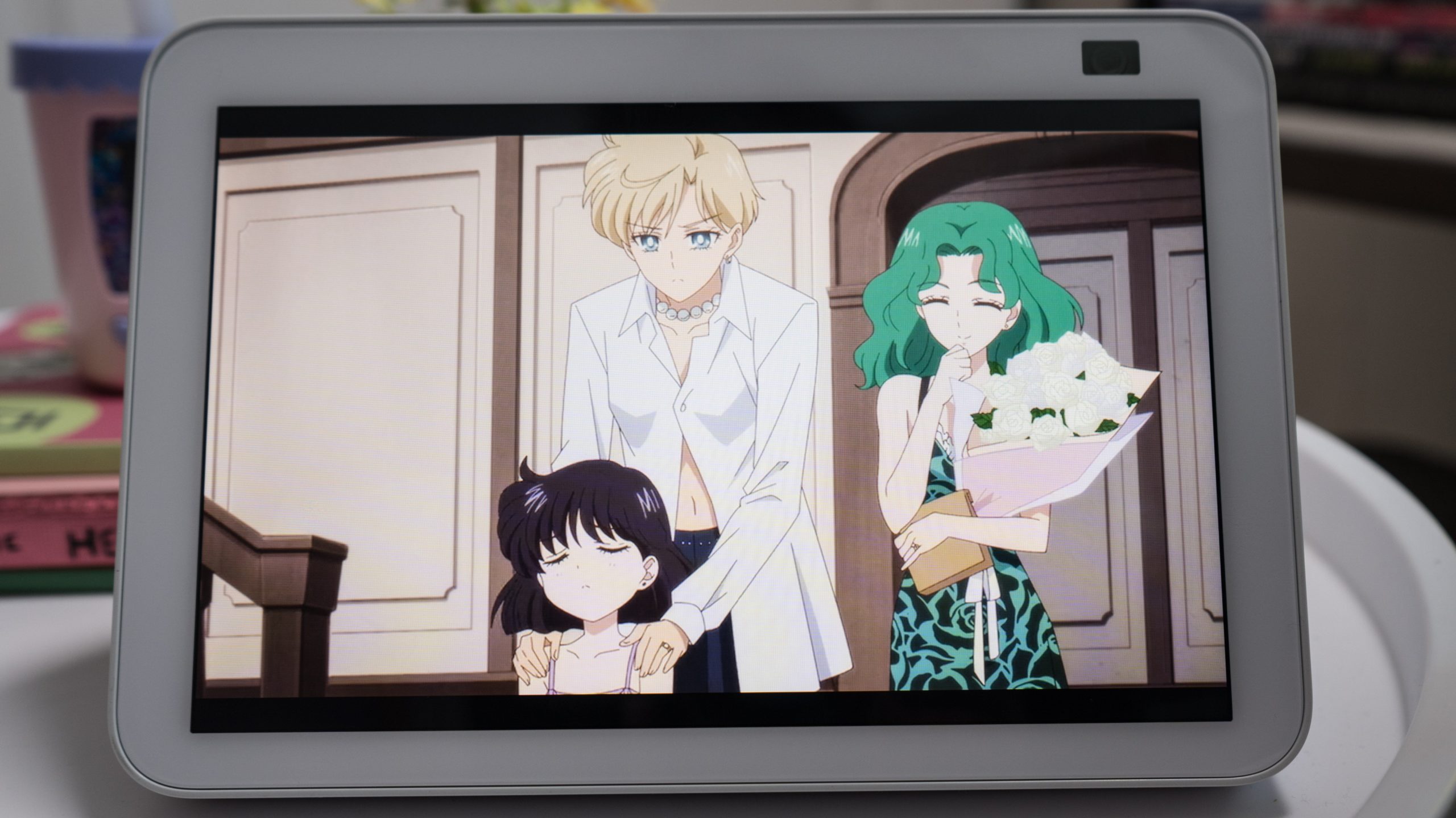 Enjoy the new Sailor Moon Eternal on the 8-inch Echo Show 8, though it might look cramped with subtitles. (Photo: Florence Ion/Gizmodo)