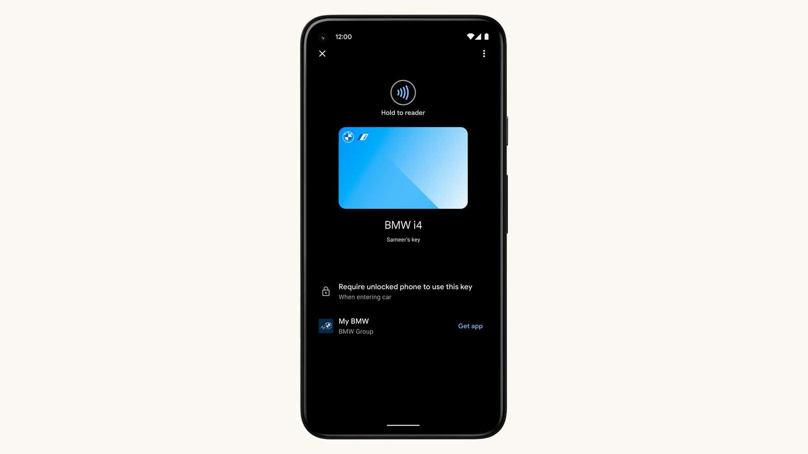 Here's how Google's digital car key interface is expected to look in Android 12, with Apple's take visible in the image above.  (Image: Google)