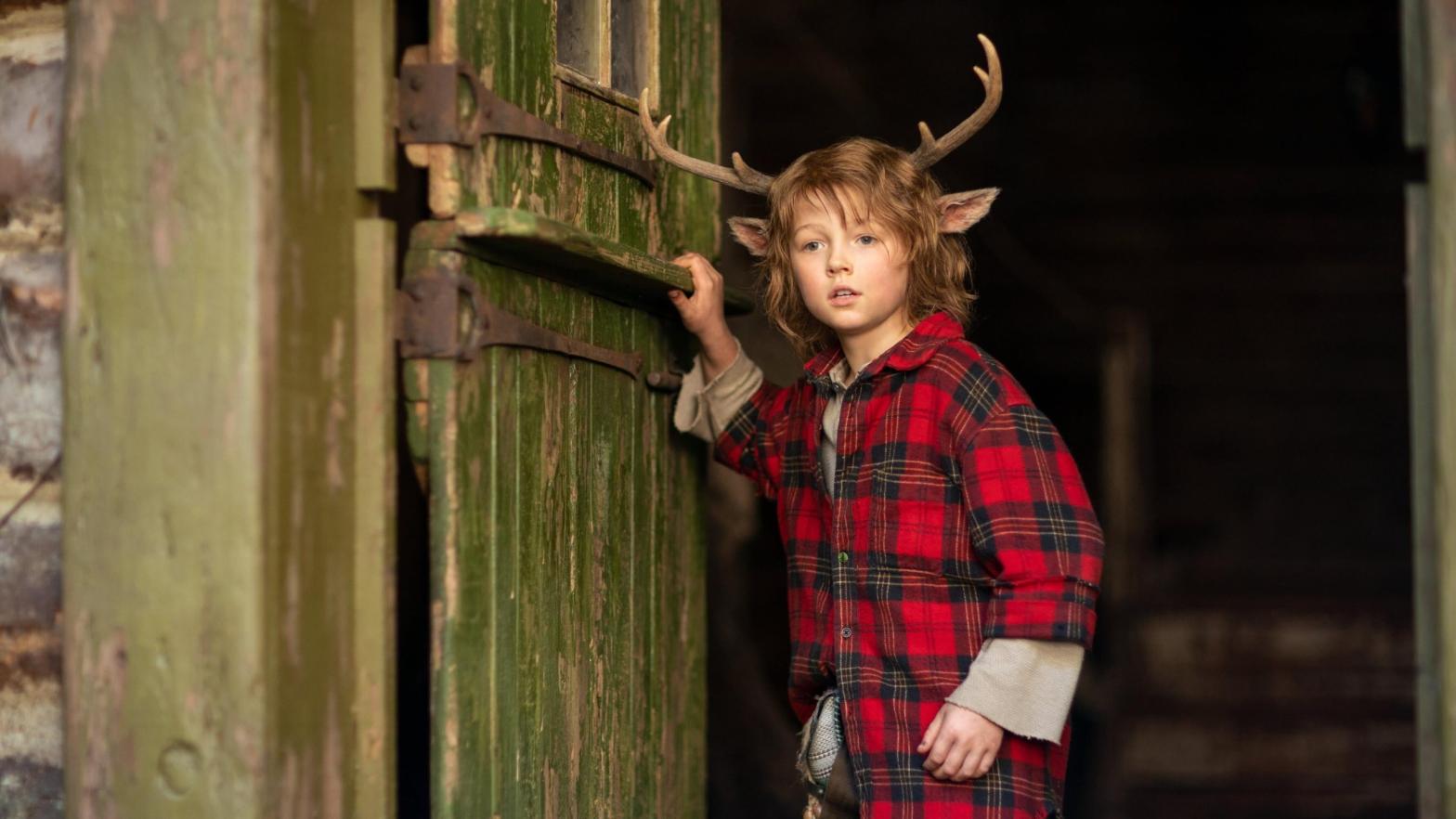 Sweet Tooth's Christian Convery as the deer-boy hybrid Gus. (Image: Kirsty Griffin/Netflix)
